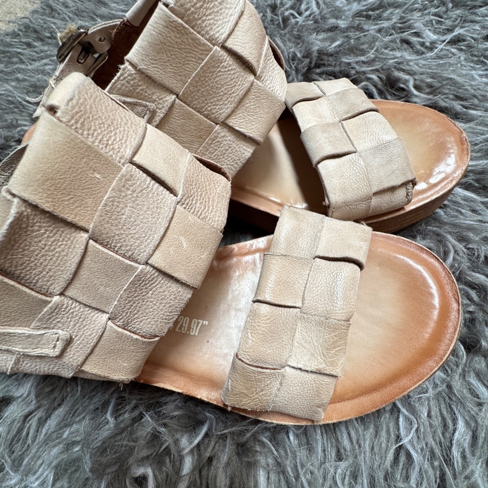 A.S.98 Nasser Woven Leather Wedge Platform Sandal 38 - Picture 4 of 12